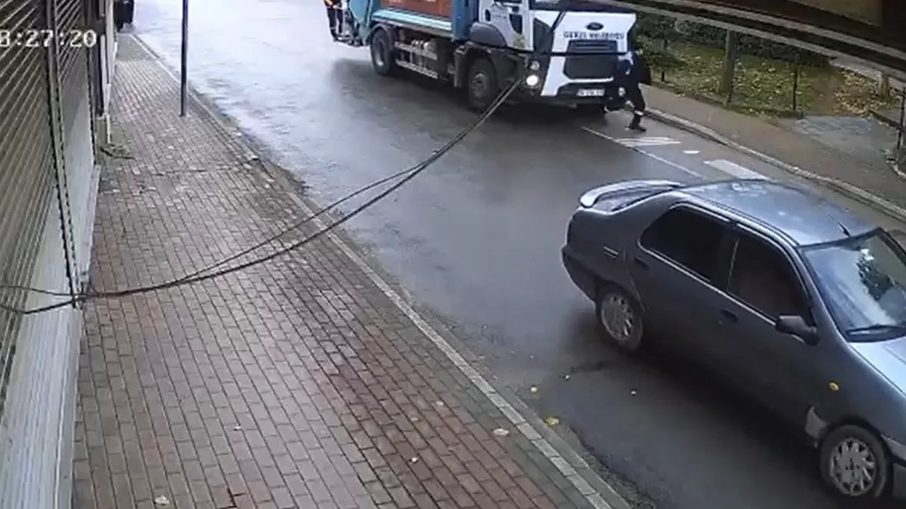 Belediye işçisi feci şekilde can vermişti! Kazanın görüntüleri ortaya çıktı