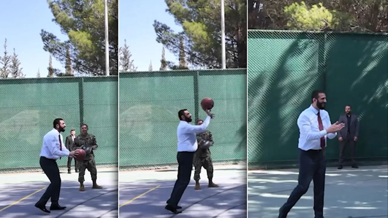 Suriye lideri Şara, ABD'nin üst düzey askeri yetkilileriyle basketbol oynadı