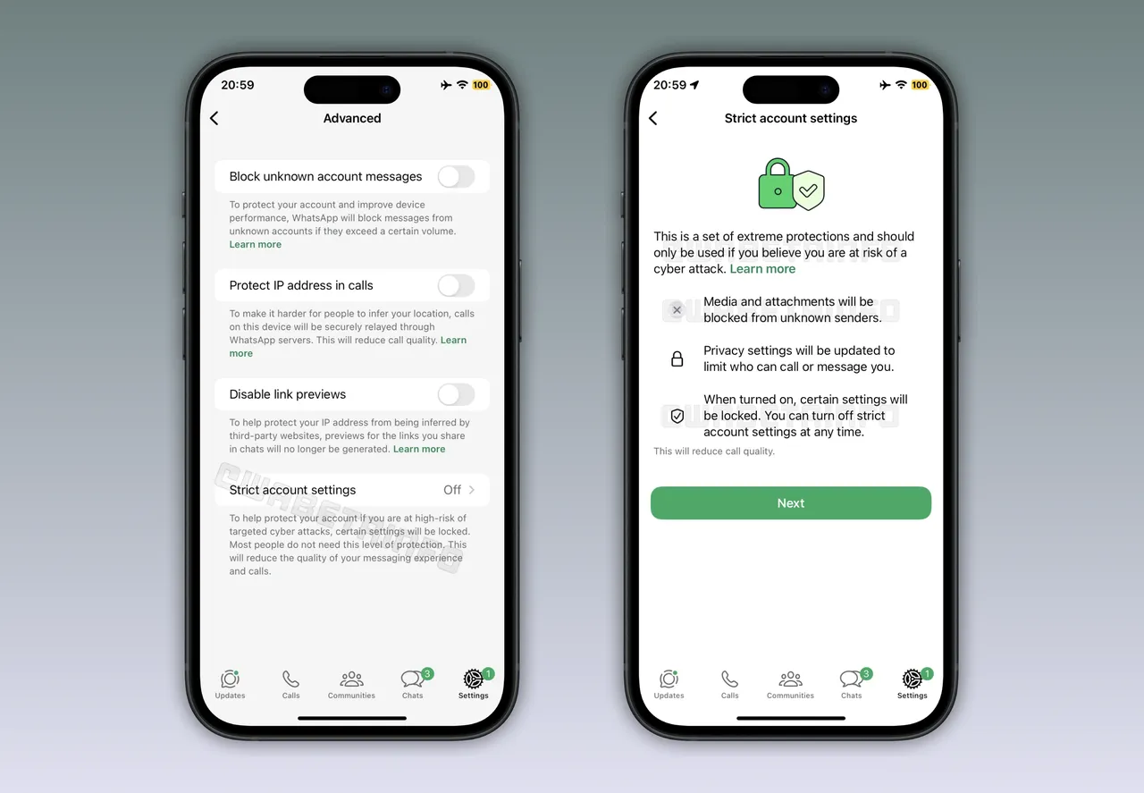 WhatsApp, yüksek riskli kullanıcılar için 'ekstrem koruma' kalkanını açıyor