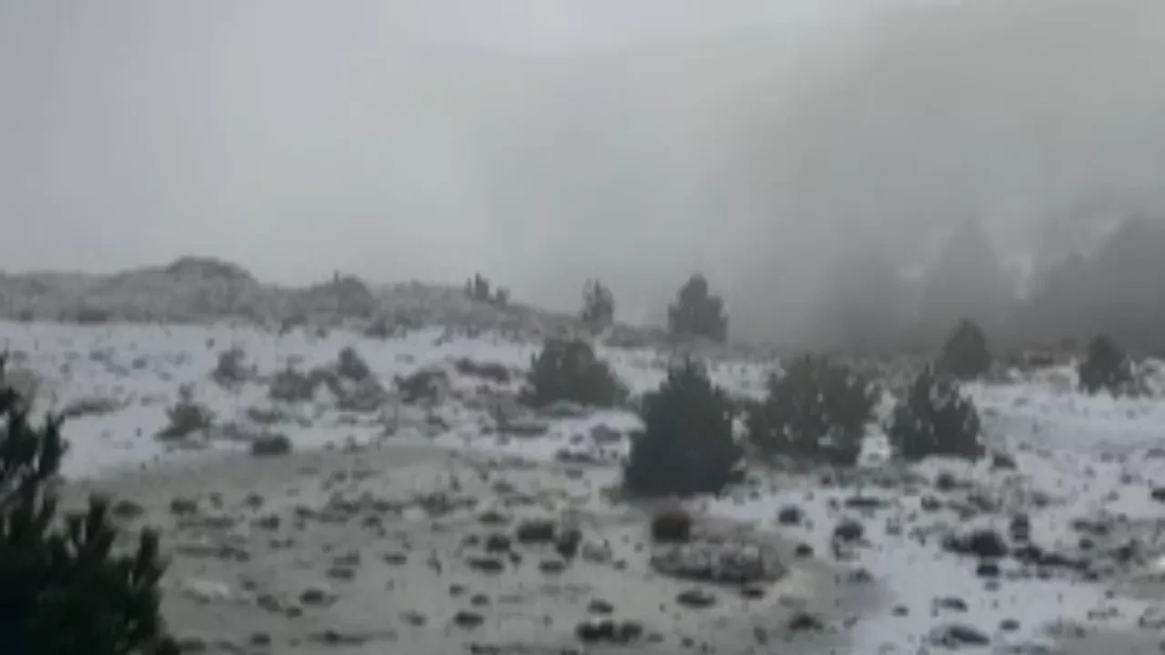 Kazdağları beyaz örtüye büründü: Yılın ilk karı sevindirdi