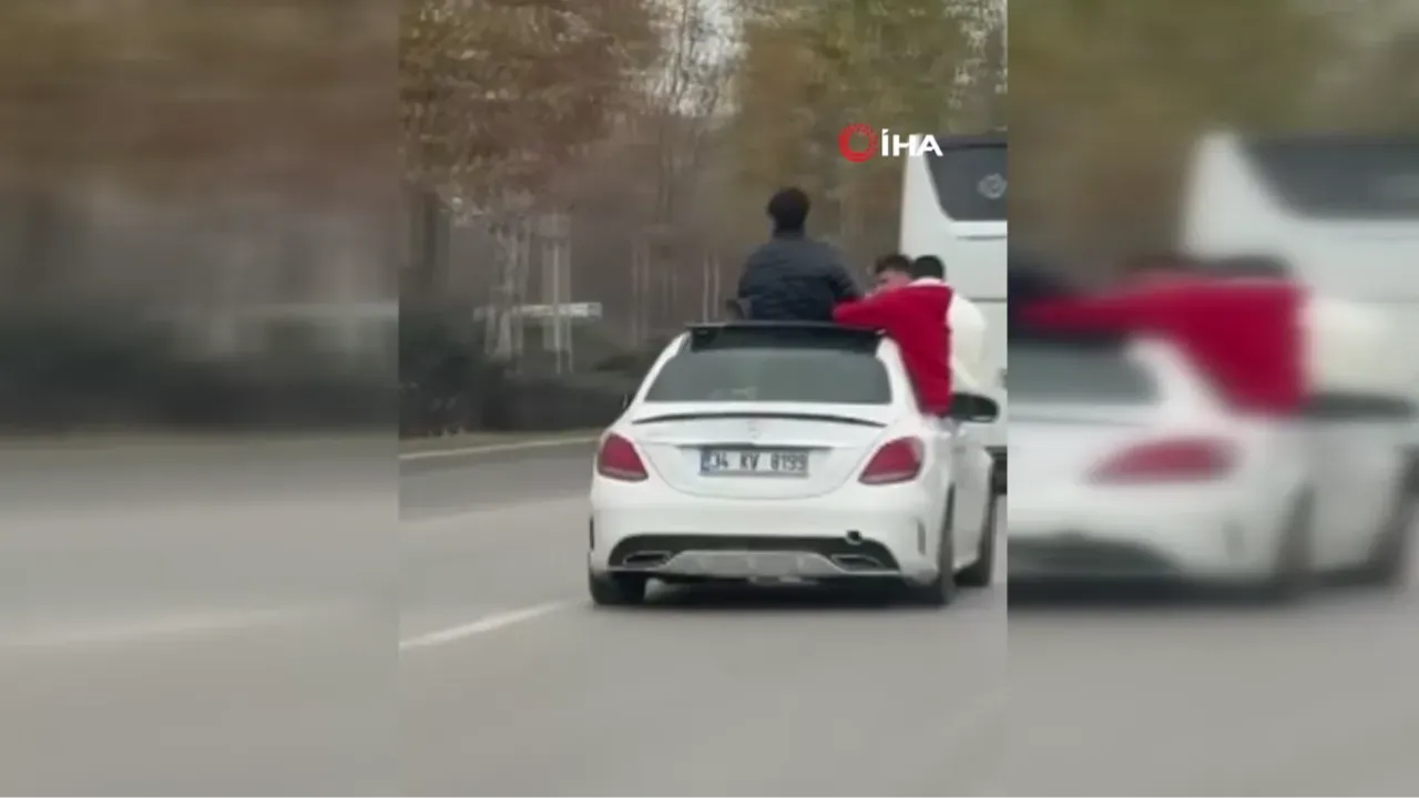 Ankara'da tehlikeli yolculuk kamerada!