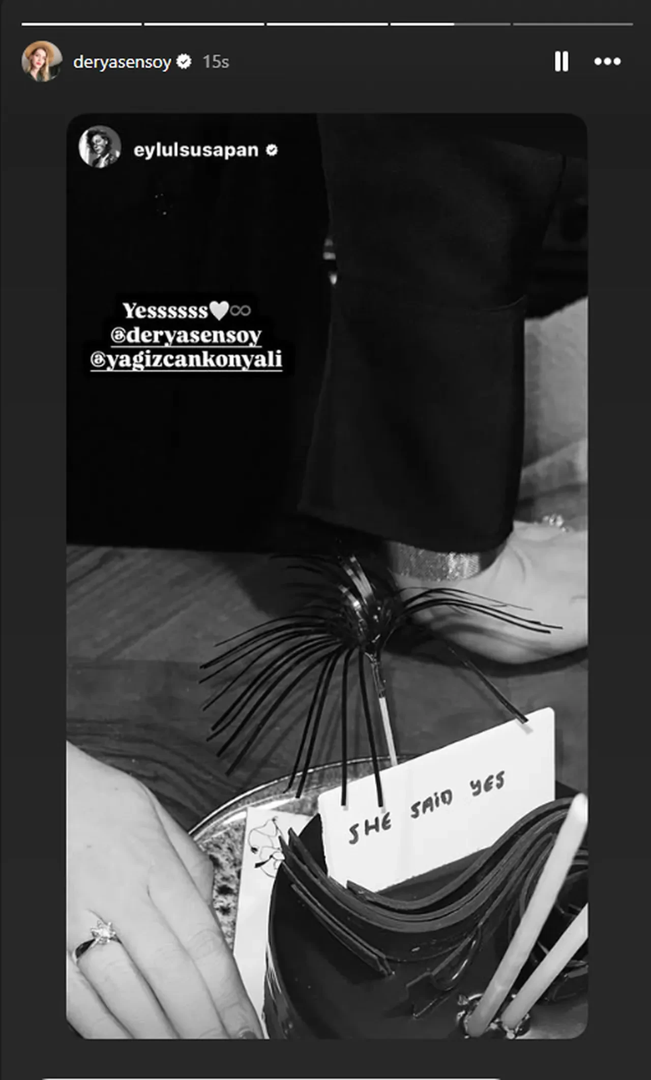 Yağız Can Konyalı'dan Derya Baykal'ın kızı Derya Şensoy'a evlilik teklifi