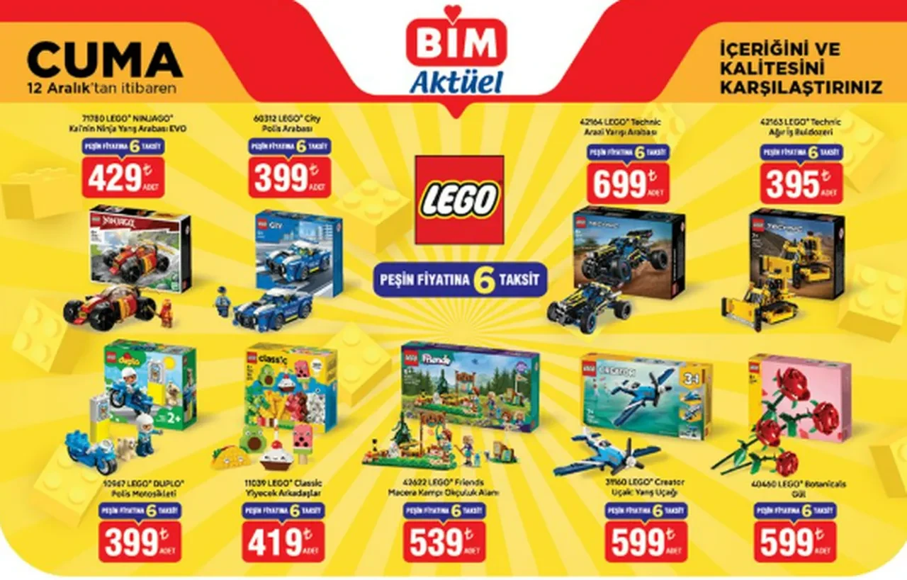 BİM Aktüel 12 Aralık ürün katalogu! Bu Cuma BIM'e gelecek olan ürünler arasında Lego ve ısıtıcı yer aldı
