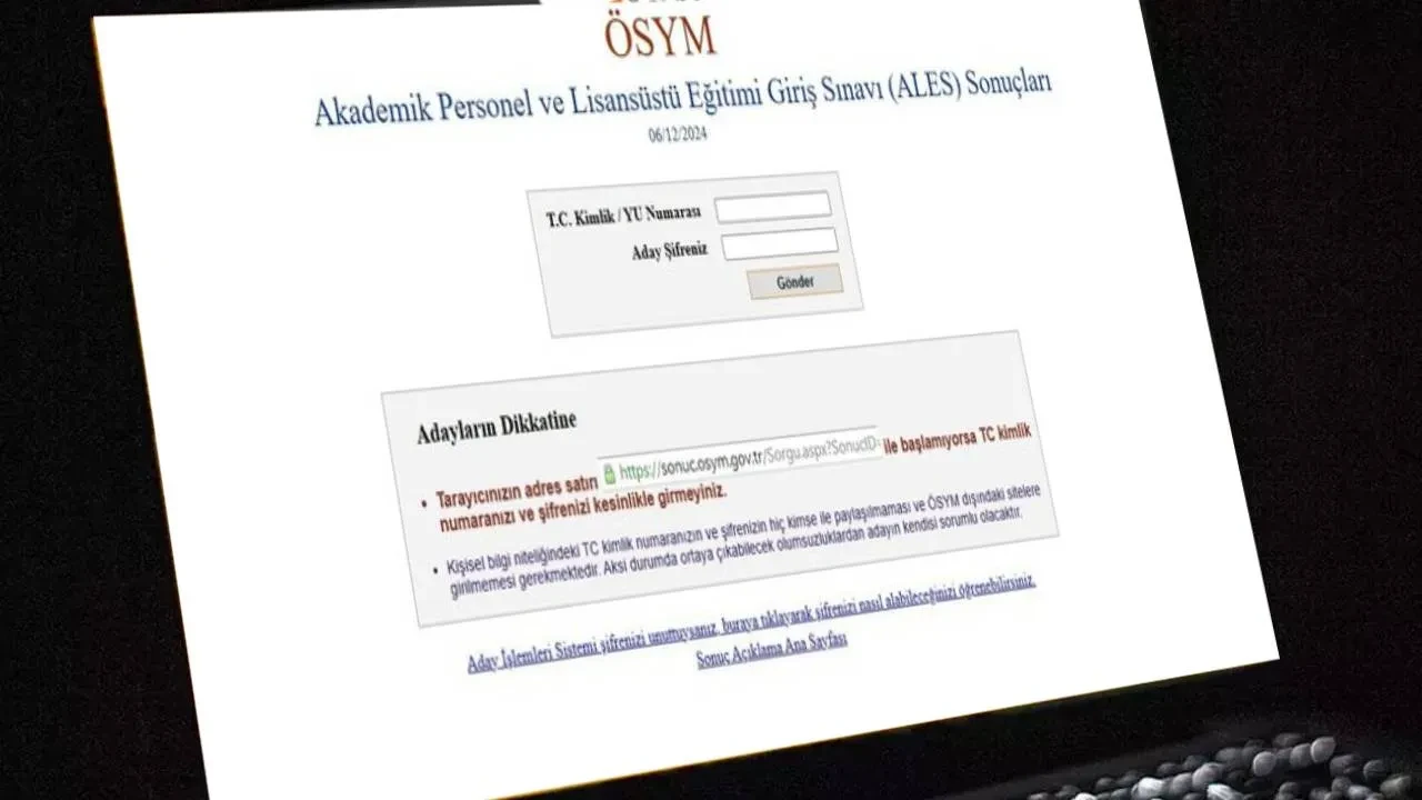 ALES sonuçları 2025 sorgulama sayfası: ÖSYM AİS ALES/3 sonuçları açıklandı mı, saat kaçta açıklanacak?