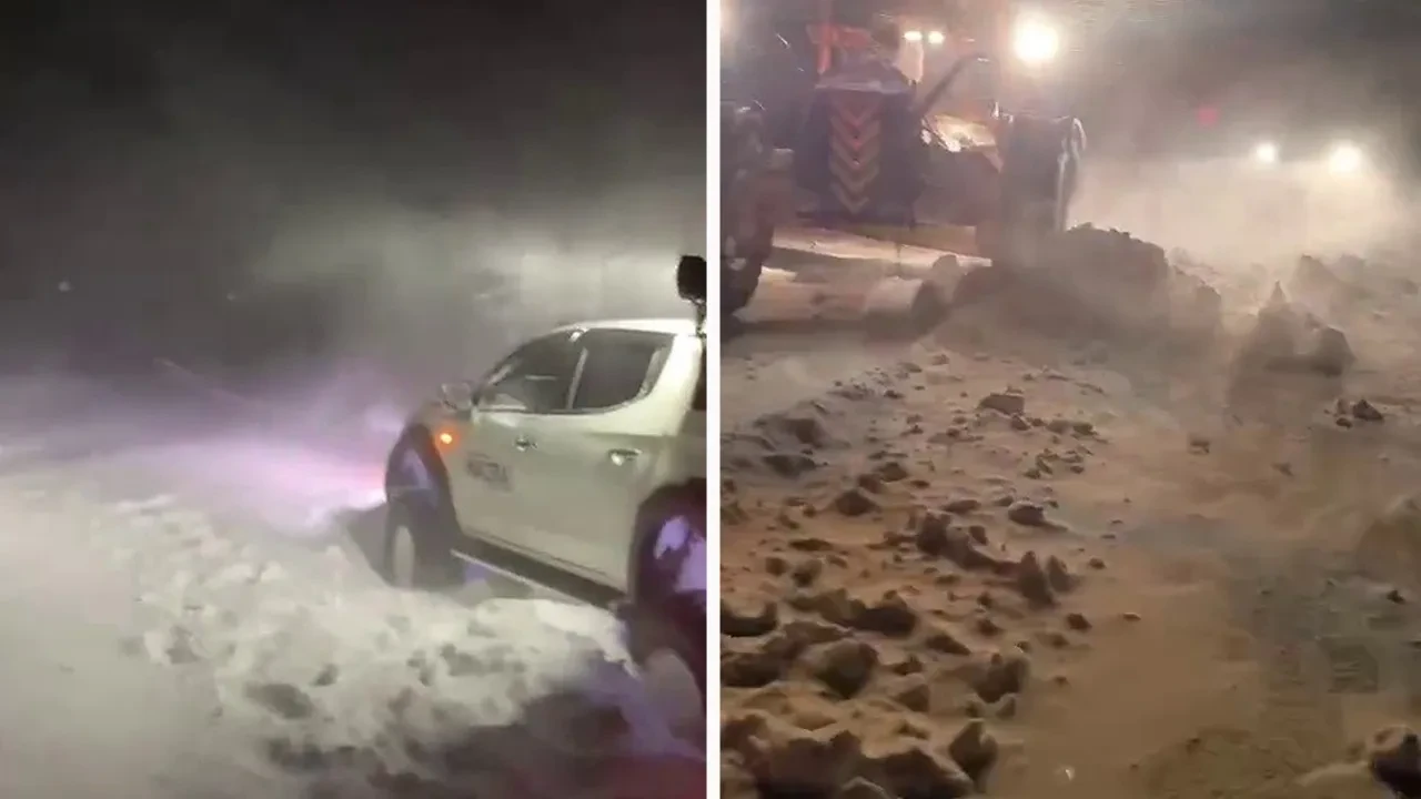 Palandöken geçidini kar kapattı! Mahsur kalanları Off-road ekibi kurtardı