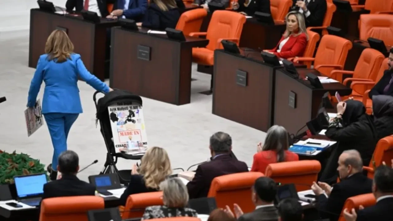 TBMM kürsüsüne bebek arabasıyla çıktı: 'Yeni doğan bebeğin aylık maliyeti 15 bin lira'