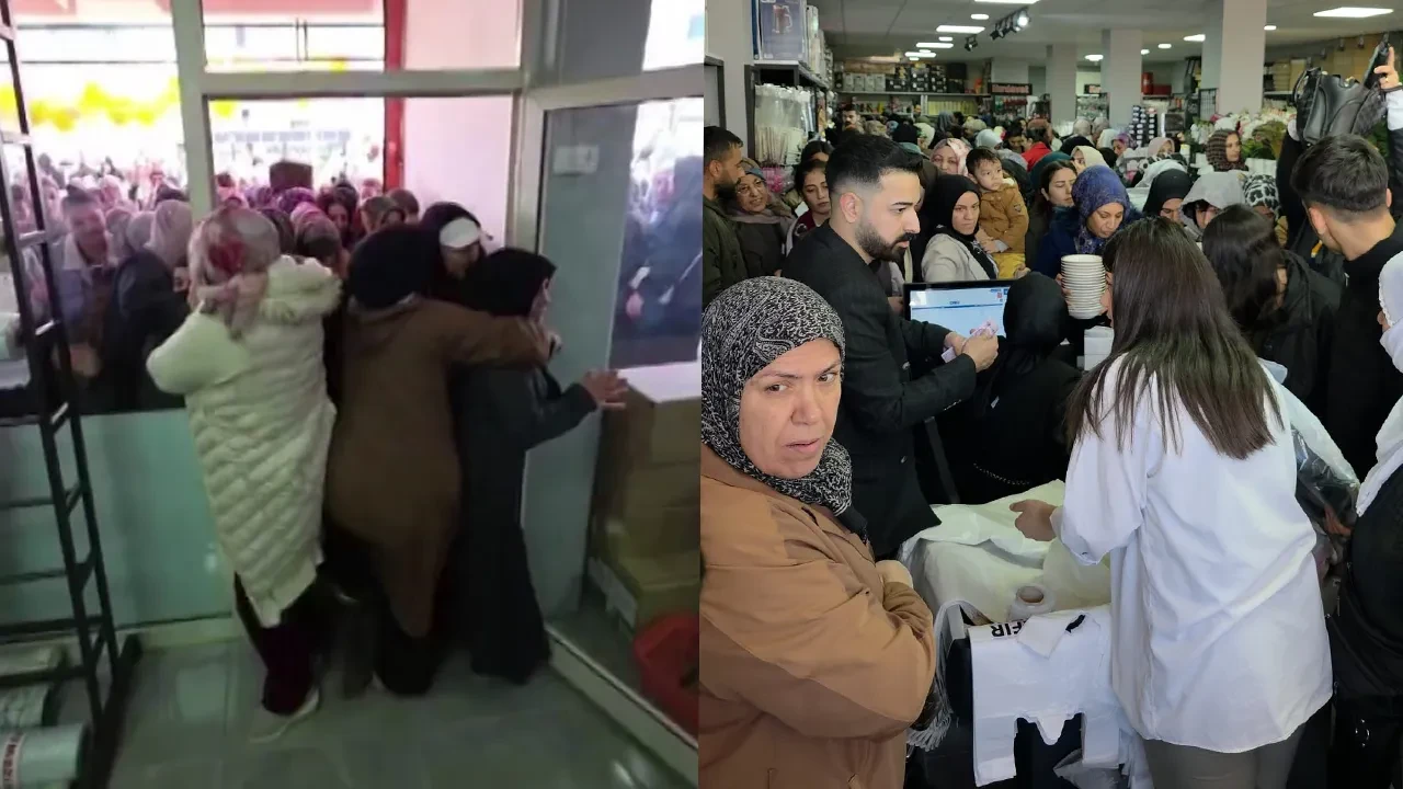 Ucuzluk çarşısı can pazarına döndü! Kadınlar ezilmekten son anda böyle kurtuldu