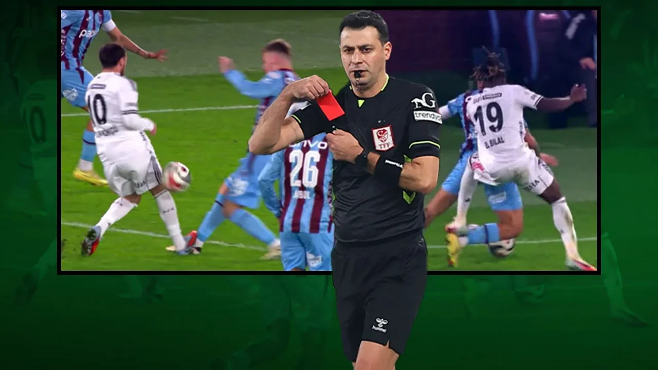Trabzonspor-Beşiktaş maçında kırmızı kart tartışması! Eski hakemler son noktayı koydu