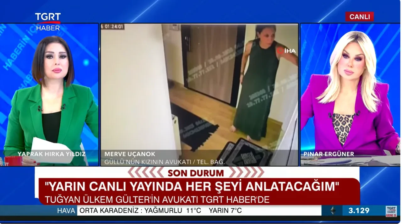 Tuğyan Ülkem Gülter'in avukatı TGRT Haber'e bağlandı: Yarın canlı yayında her şeyi anlatacağım