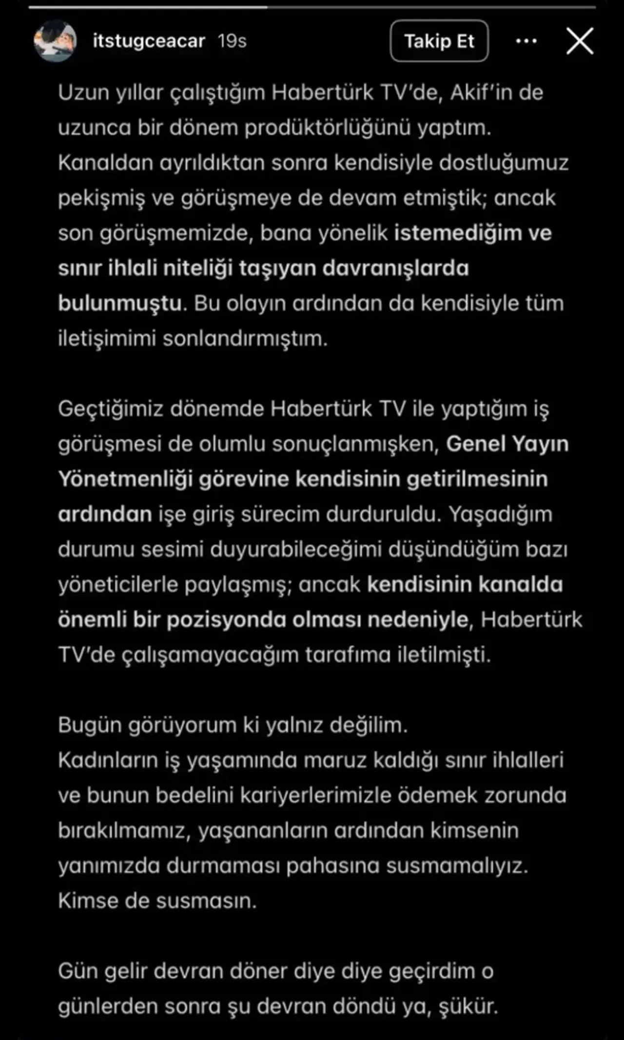 Eski Habertürk TV çalışanından Mehmet Akif Ersoy hakkında yeni iddia! Tuğçe Acar neler yaptığını tek tek anlattı