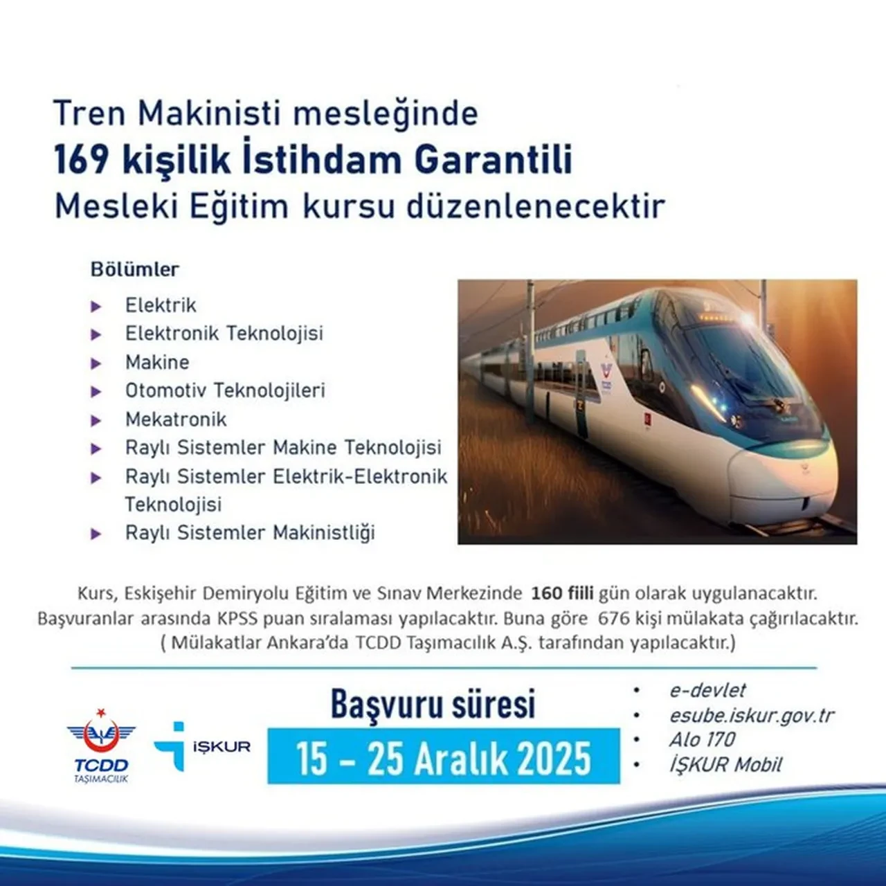 TCDD 169 makinist alım başvuruları başladı mı? Başvuru şartları ve bölümler