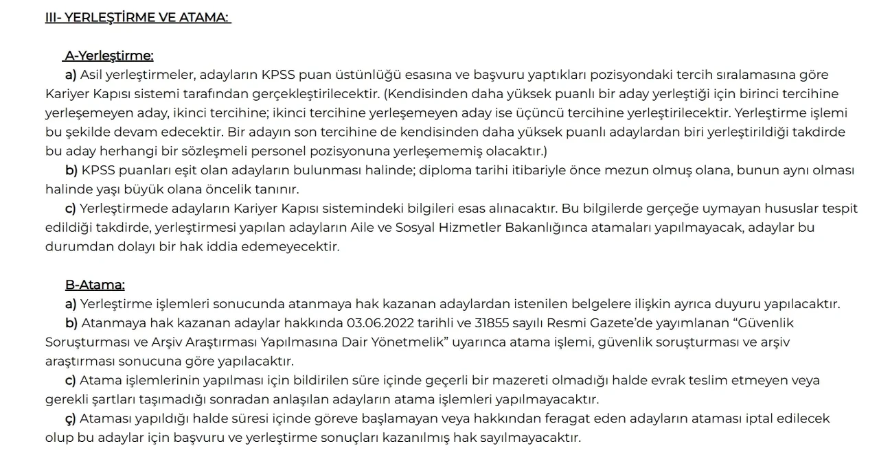 Aile Bakanlığı 3000 personel alımı başvuru ekranı ve şartları! 3 bin personel alımı yapılacak