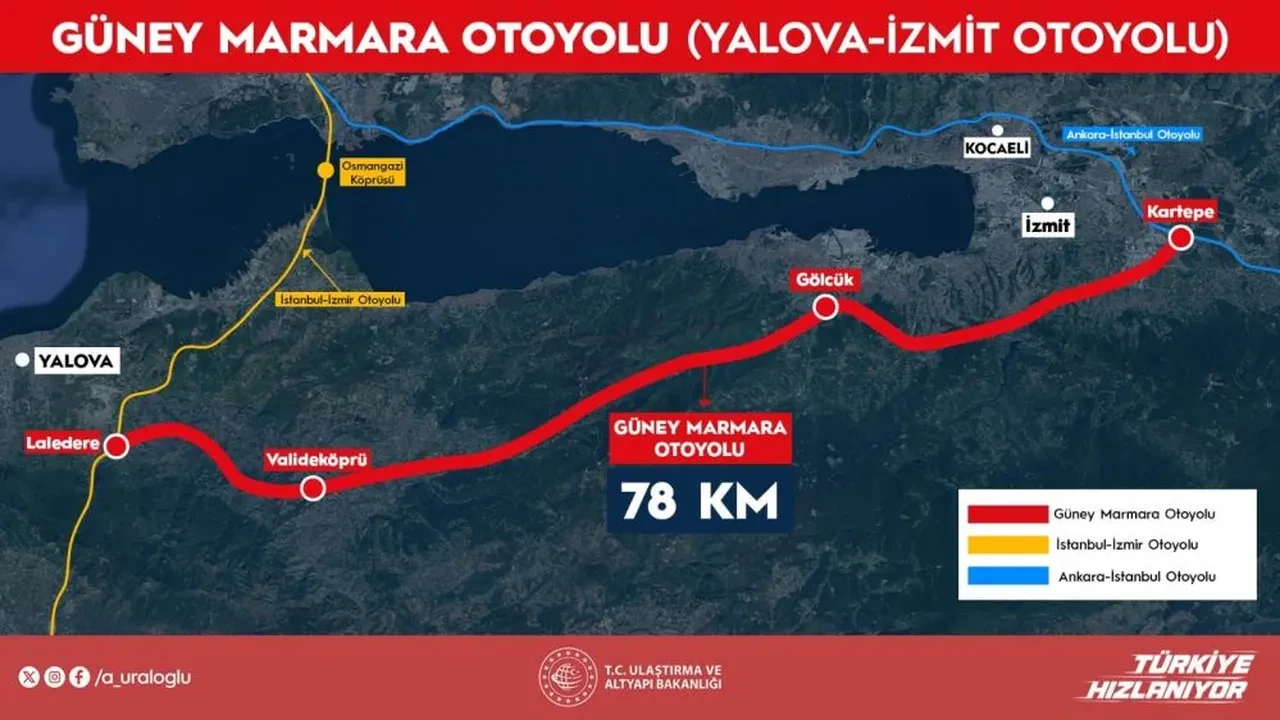 Bakan Uraloğlu: Yalova-İzmit arası 78 km olarak projelendirildi