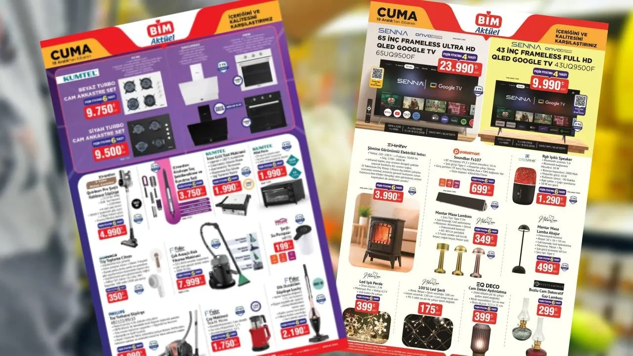 BİM 19 Aralık cuma aktüel kataloğu raflara geliyor: Şömine, torbasız süpürge, tencere çeşitleri ve çay makinesi