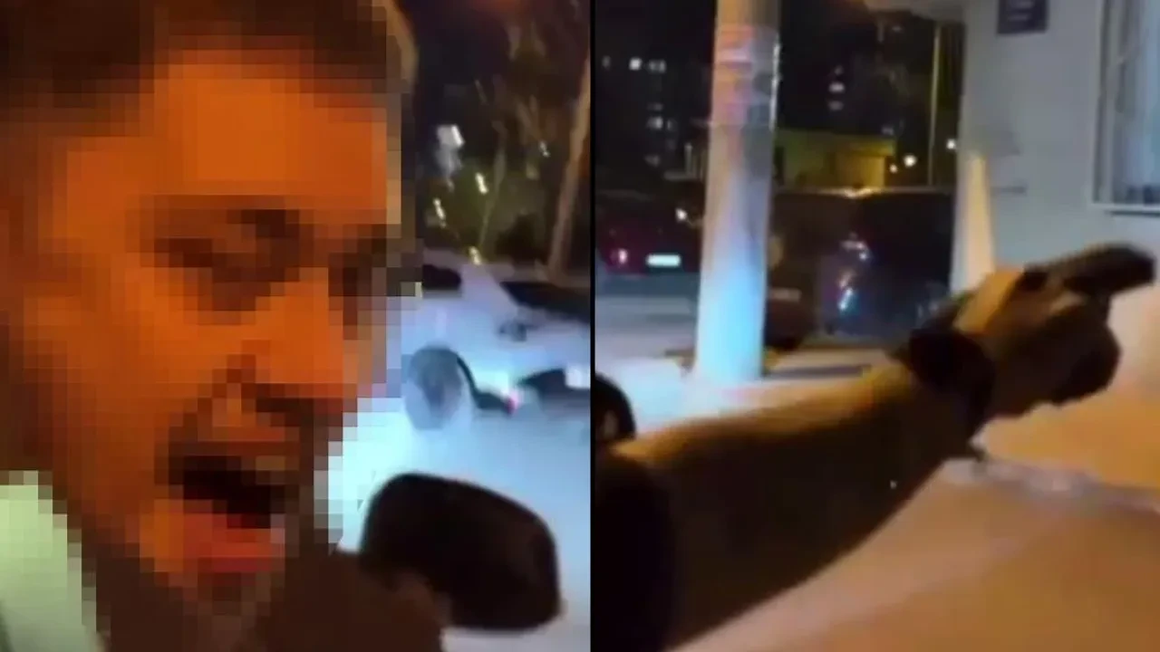 Şehir eşkıyası kamerada! Rastgele ateş açıp, tehditler savurdu