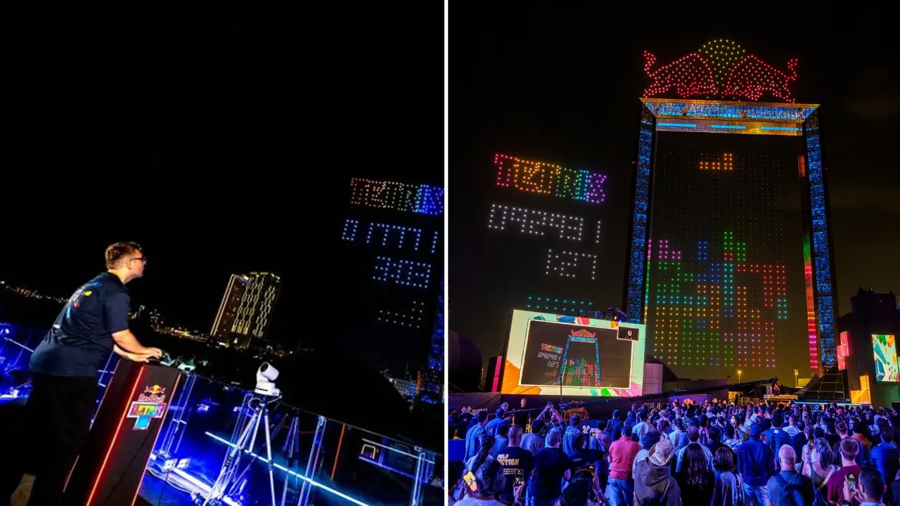 Gökyüzünde drone'larla Tetris heyecanı! Dünya şampiyonu bir Türk oldu