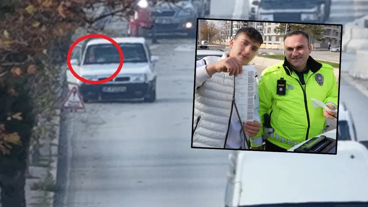 Uyanık sürücü drone kamerasından kaçamadı! 