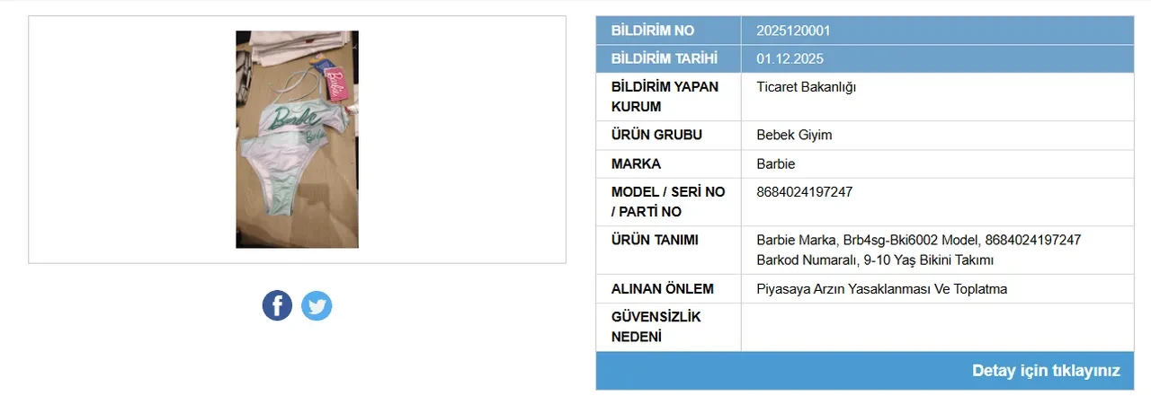 Evinizde varsa hemen imha edin! Bakanlık Barbie logolu bu ürünü yasakladı
