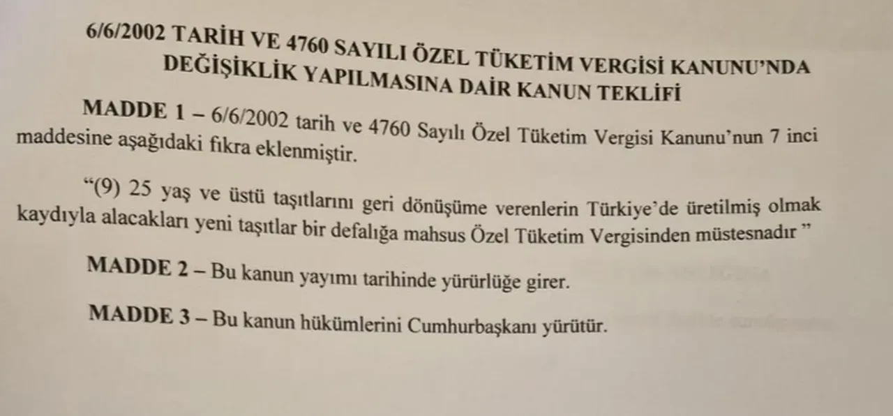 25 yaş üstü araçlar ÖTV muafiyeti ne zaman? Hurda teşviki Meclis'e yakında gelebilir