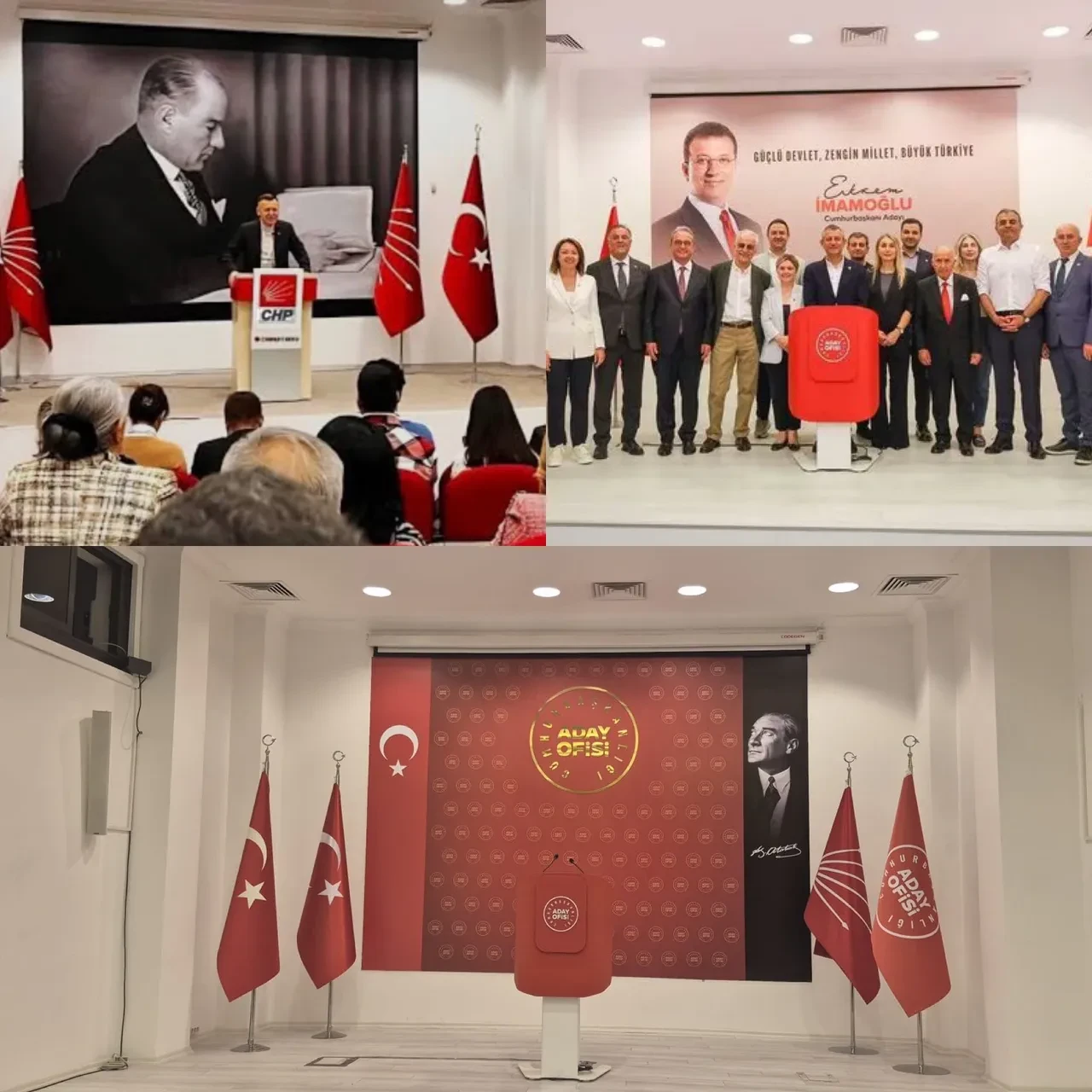 Atatürk fotoğrafını indirip Ekrem İmamoğlu'nu asmışlardı! CHP tepkilerin ardından geri adım attı