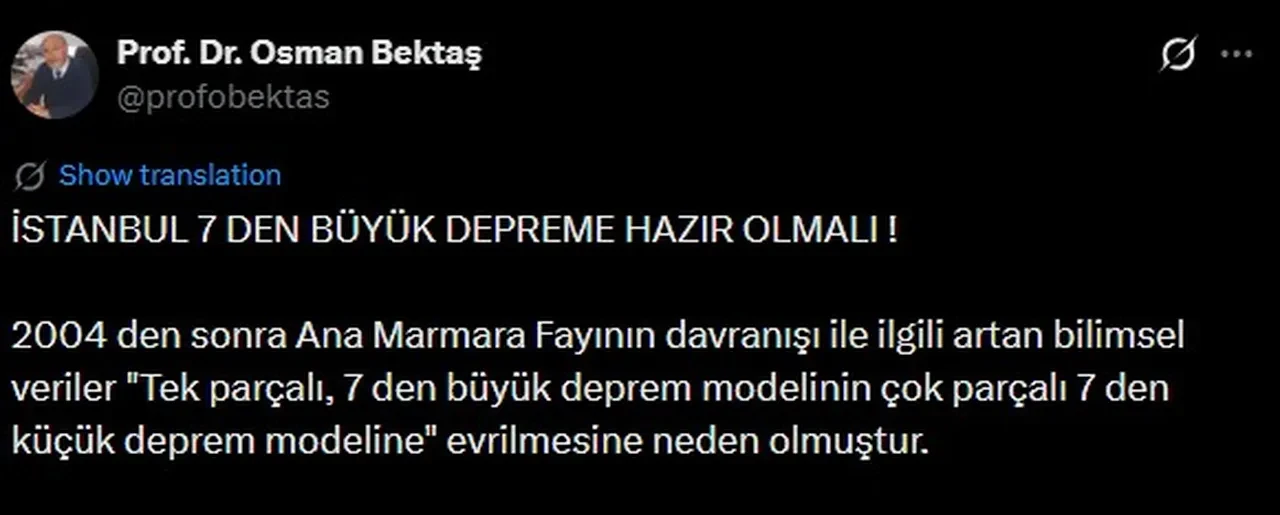 Marmara'da deprem bekleniyor mu? Uzman isim İstanbul için 7'den büyük deprem uyarısı yaptı