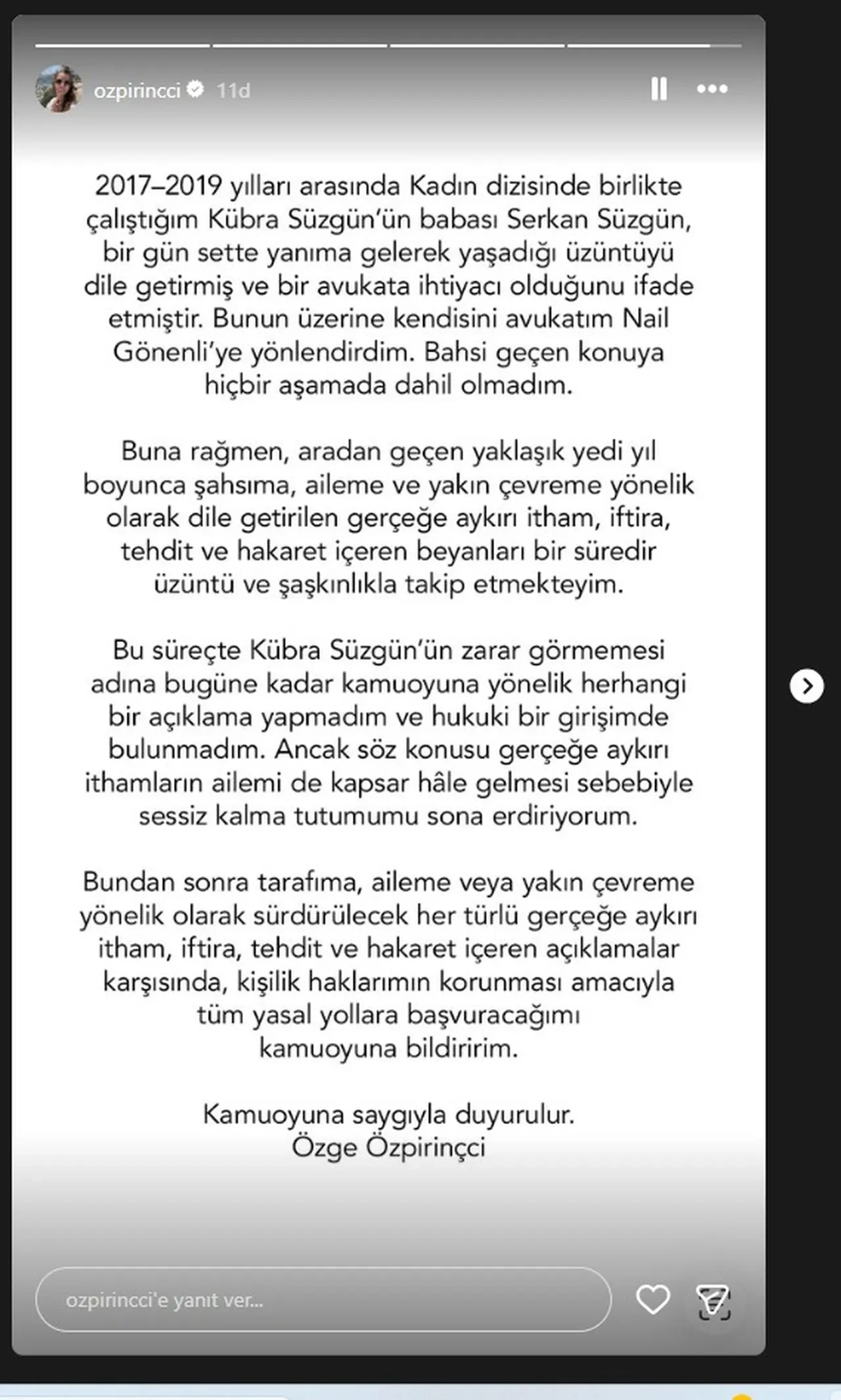 Oyuncu Kübra Süzgün "Yok olacağız" diyerek devletten yardım istemişti! İddiaların merkezindeki Özge Özpirinçci ilk kez konuştu