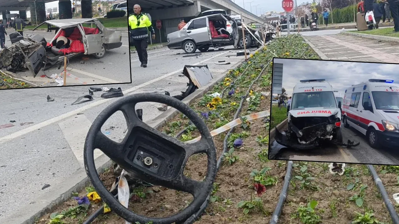 Ambulansa yol vermek istedi, ortalık savaş alanına döndü: Aküsü 130, direksiyonu 15 metre uzağa fırladı