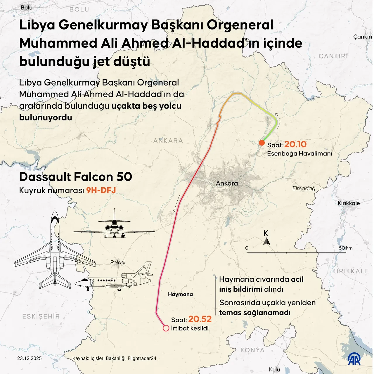 Ankara'da özel jet düştü: Türkiye'ye gelen Libya Genelkurmay Başkanı da içindeydi