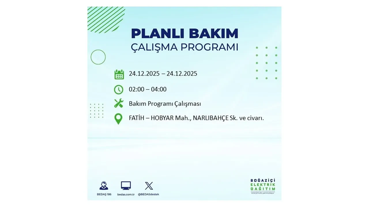 BEDAŞ’tan 21 ilçeye uyarı! Saatlerce elektrik gelmeyecek: İşte 24 Aralık İstanbul elektrik kesintisi rehberi