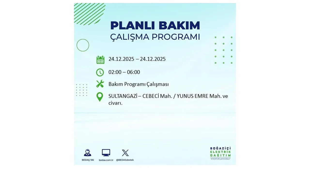 BEDAŞ’tan 21 ilçeye uyarı! Saatlerce elektrik gelmeyecek: İşte 24 Aralık İstanbul elektrik kesintisi rehberi