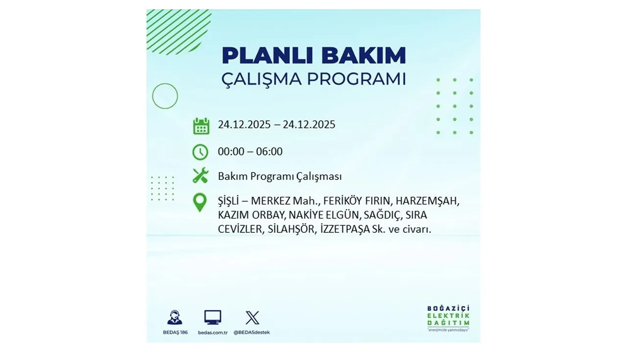 BEDAŞ’tan 21 ilçeye uyarı! Saatlerce elektrik gelmeyecek: İşte 24 Aralık İstanbul elektrik kesintisi rehberi