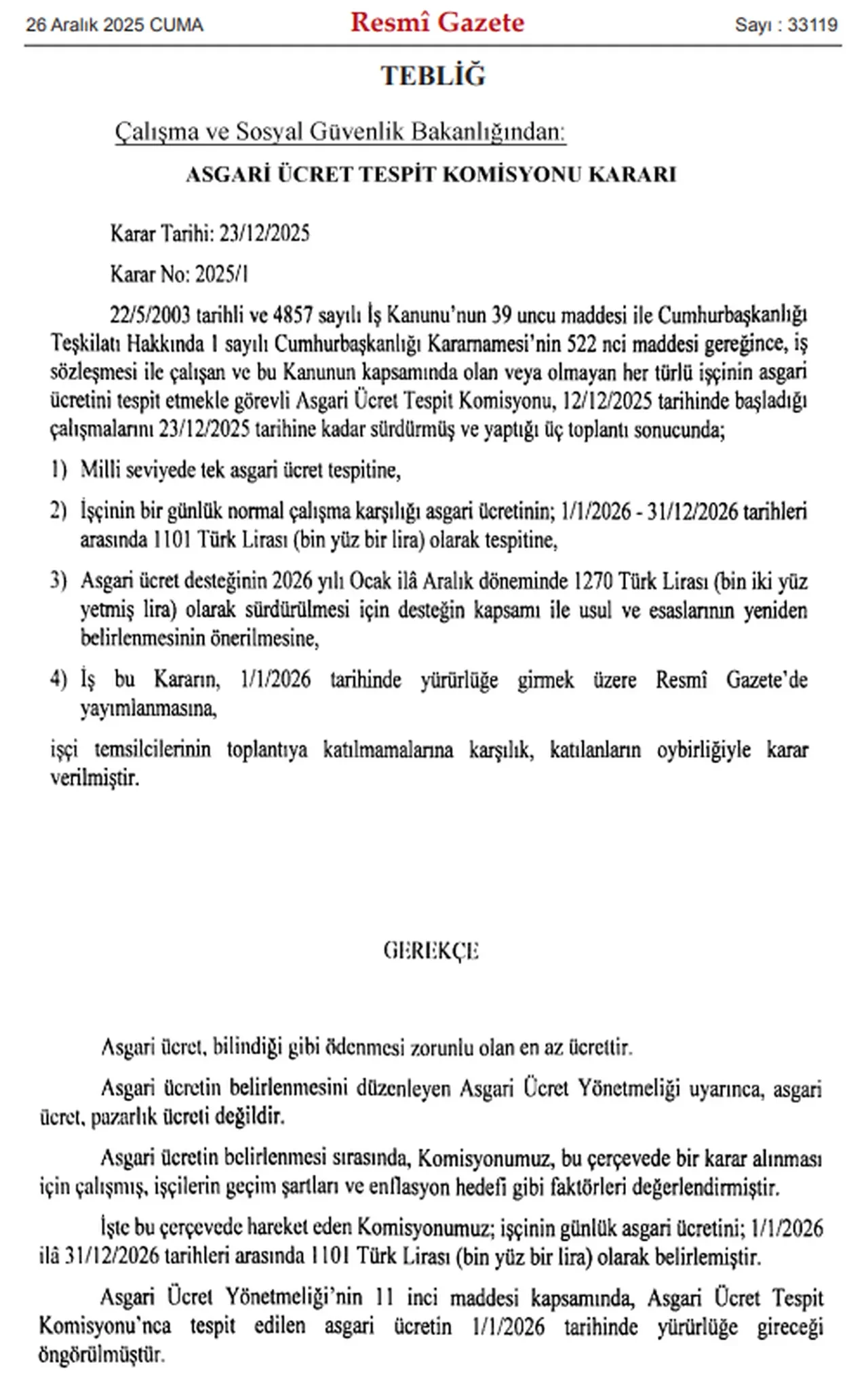 Asgari ücret kararı Resmi Gazete'de: Ara zam detayı dikkat çekti!