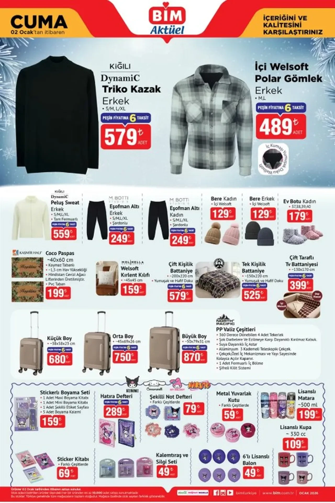 BİM 2 Ocak Aktüel Ürünler Kataloğu 2026 yayımlandı | Ütü, şarjlı süpürge, kazak, meyve sıkacağı ve masa lambası geliyor