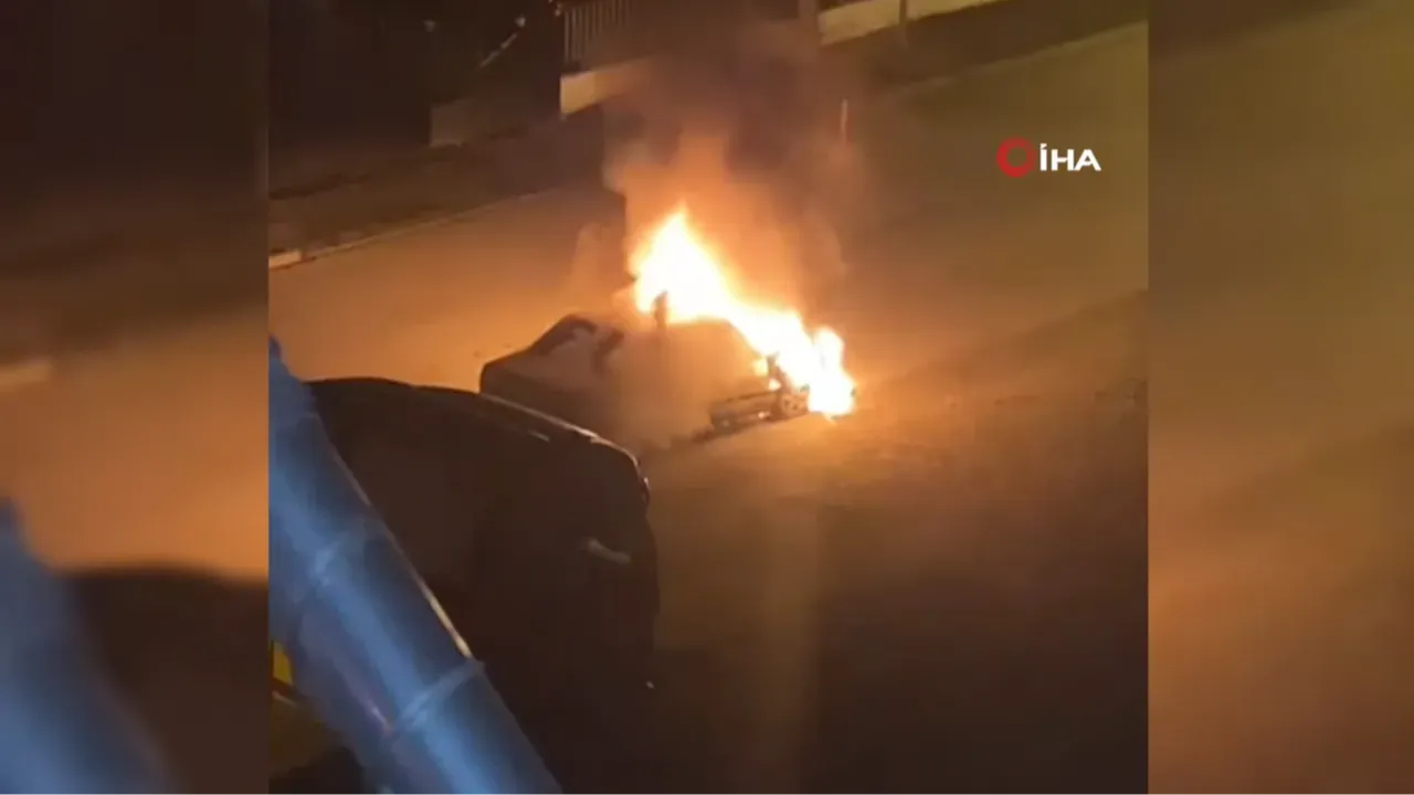 Bolu’da otomobil alev alev yandı!