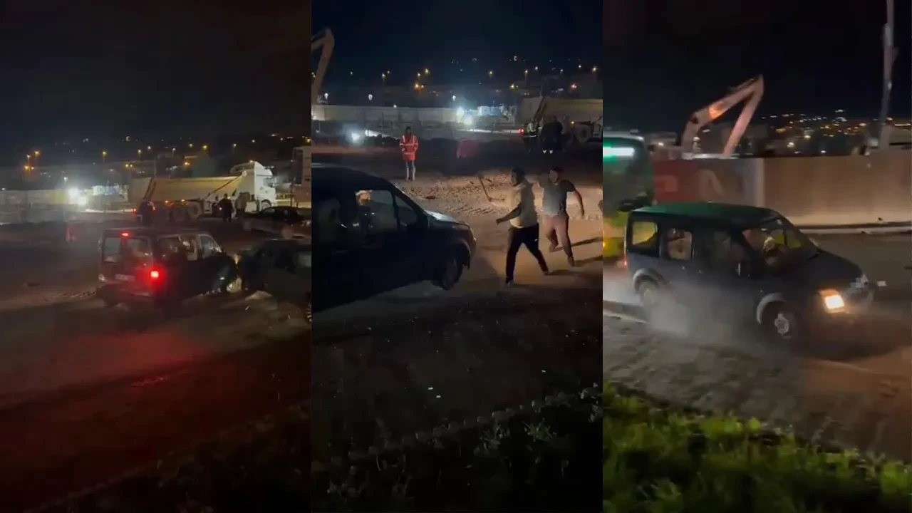 Çılgına dönen sürücü önüne ne geldiyse biçti! Korku dolu anlar kamerada