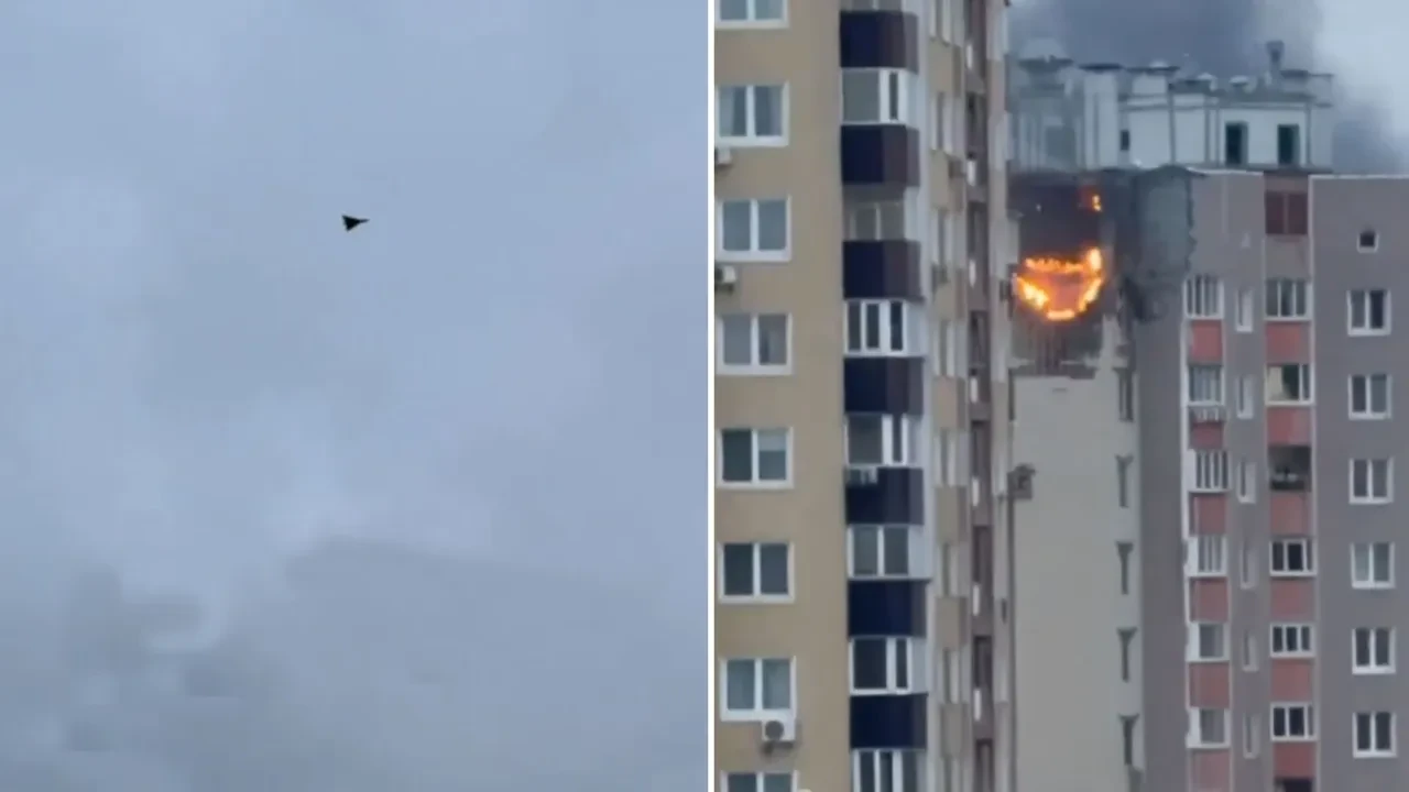 Rusya'dan Ukrayna'nın başkenti Kiev'e İHA'lı saldırı! O anlar kamerada