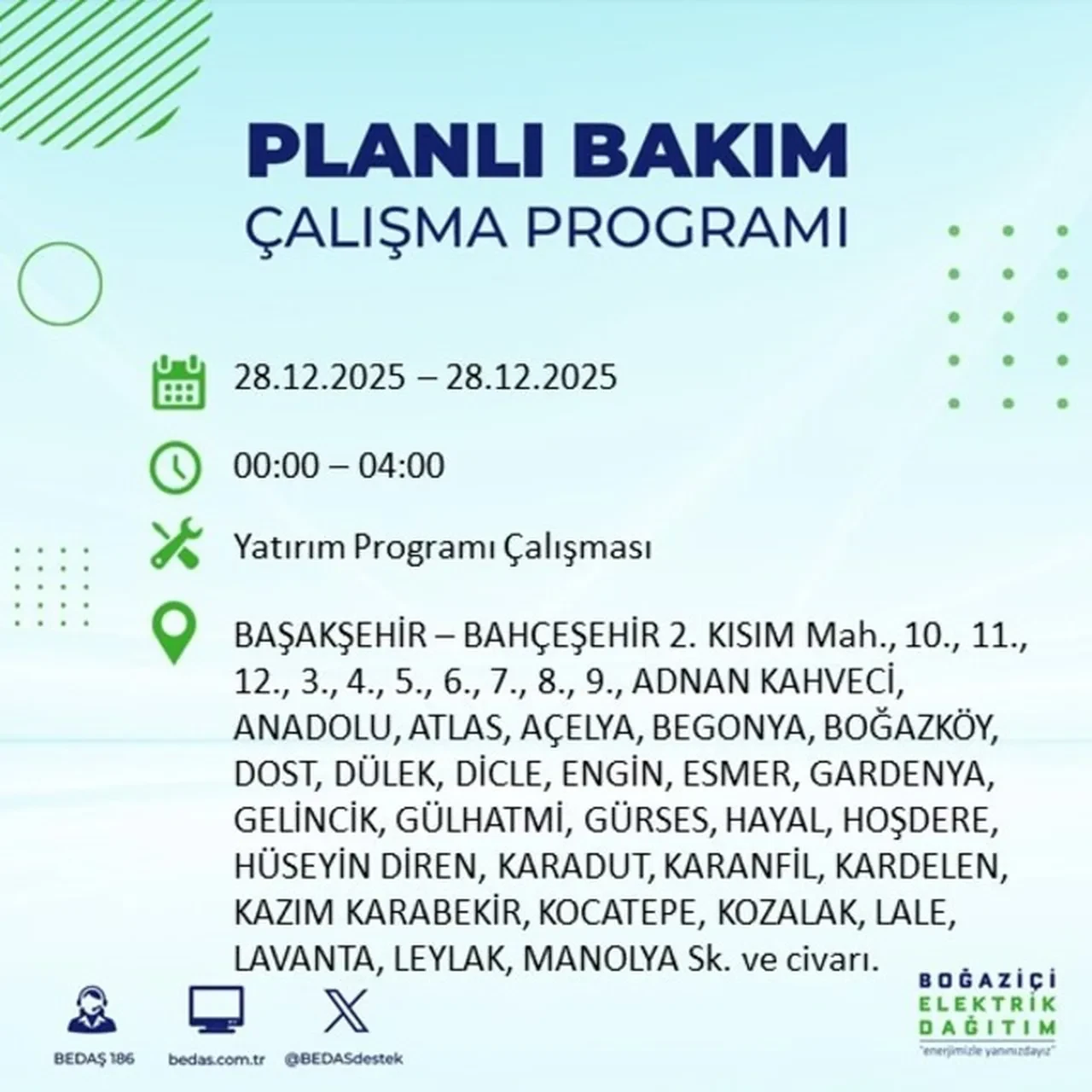 28 Aralık İstanbul elektrik kesintisi açıklaması! 11 ilçede planlı elektrik kesintisi uygulanacak: İşte mahalle mahalle kesinti saatleri