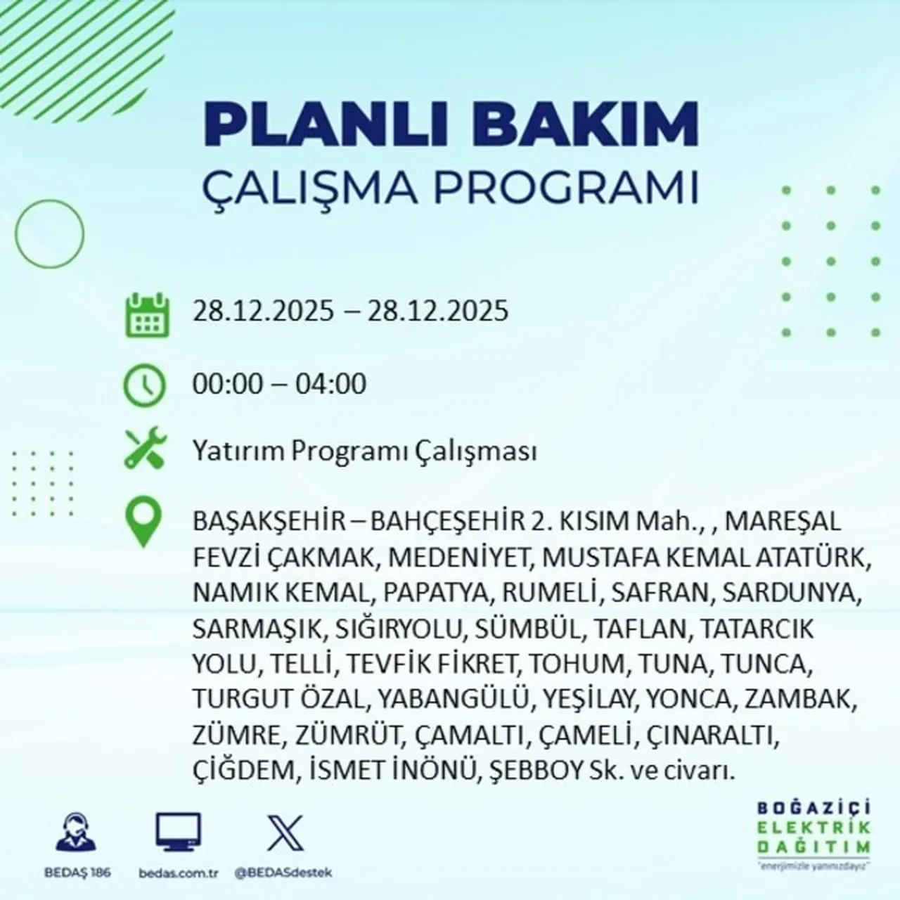 28 Aralık İstanbul elektrik kesintisi açıklaması! 11 ilçede planlı elektrik kesintisi uygulanacak: İşte mahalle mahalle kesinti saatleri