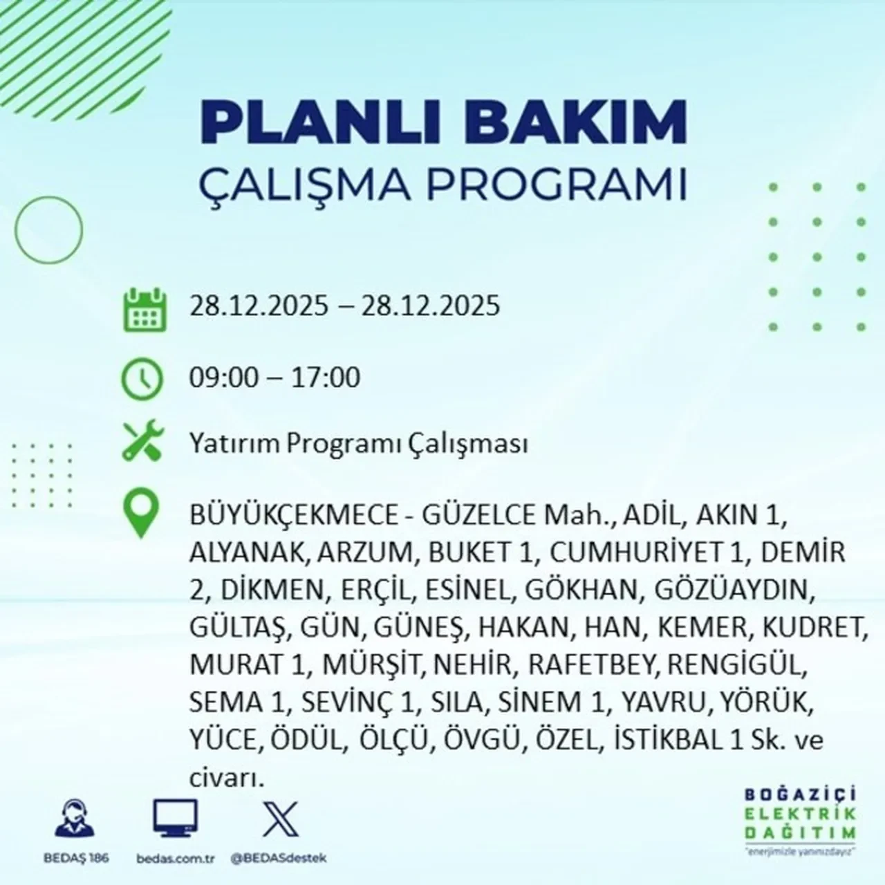 28 Aralık İstanbul elektrik kesintisi açıklaması! 11 ilçede planlı elektrik kesintisi uygulanacak: İşte mahalle mahalle kesinti saatleri