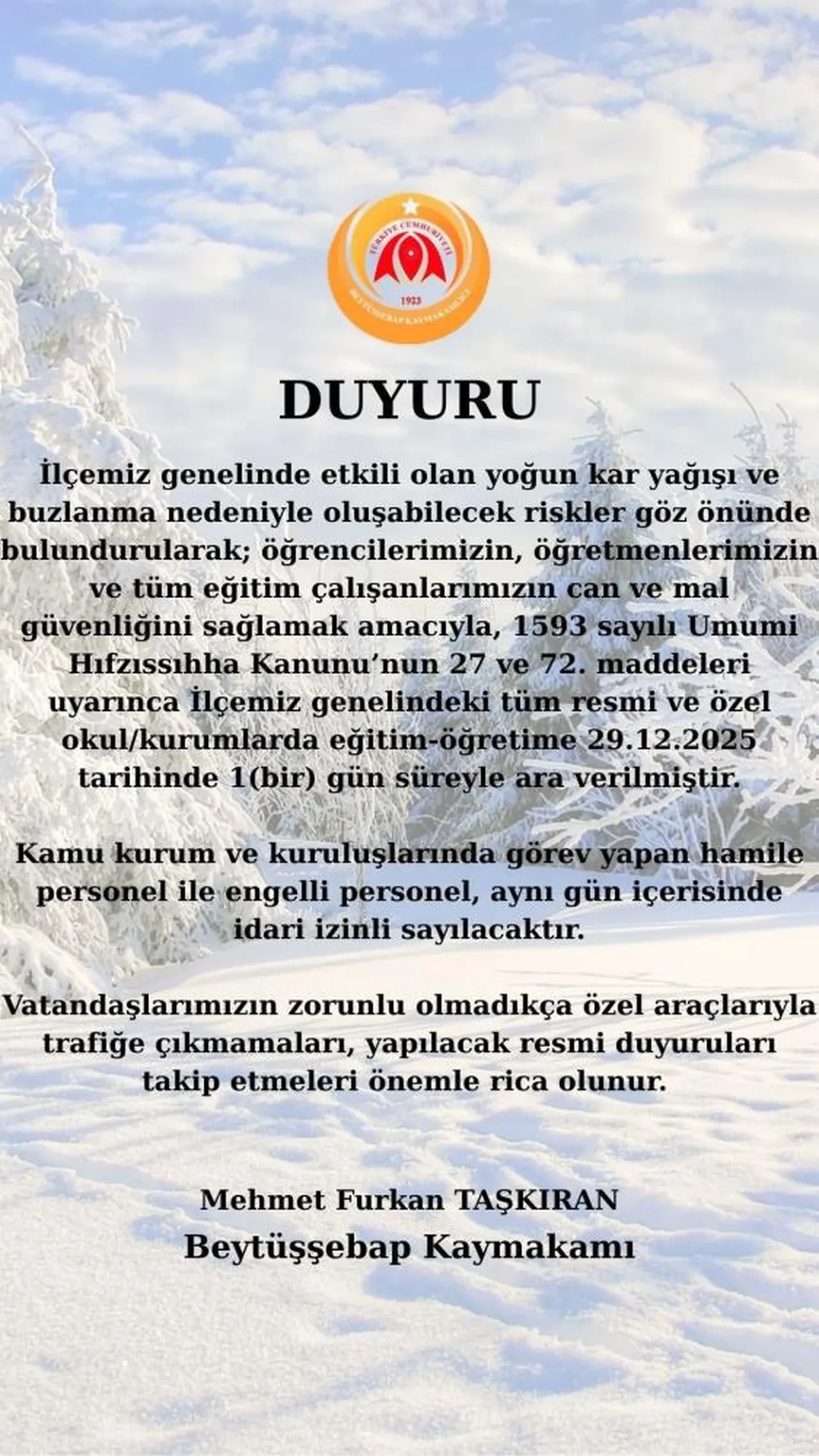 Kar tatili sezonu resmen başladı! Üç ilde yarın okullar tatil