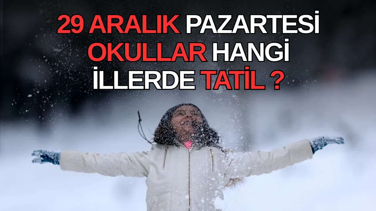 Yarın okullar tatil mi? 29 Aralık Pazartesi hangi illerde okullar tatil edildi? Son dakika il il valilik açıklamaları