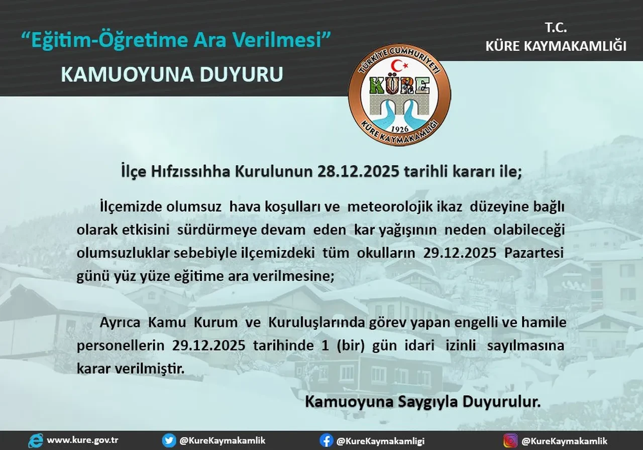 Yarın okullar tatil mi? 29 Aralık Pazartesi hangi illerde okullar tatil edildi? Son dakika il il valilik açıklamaları