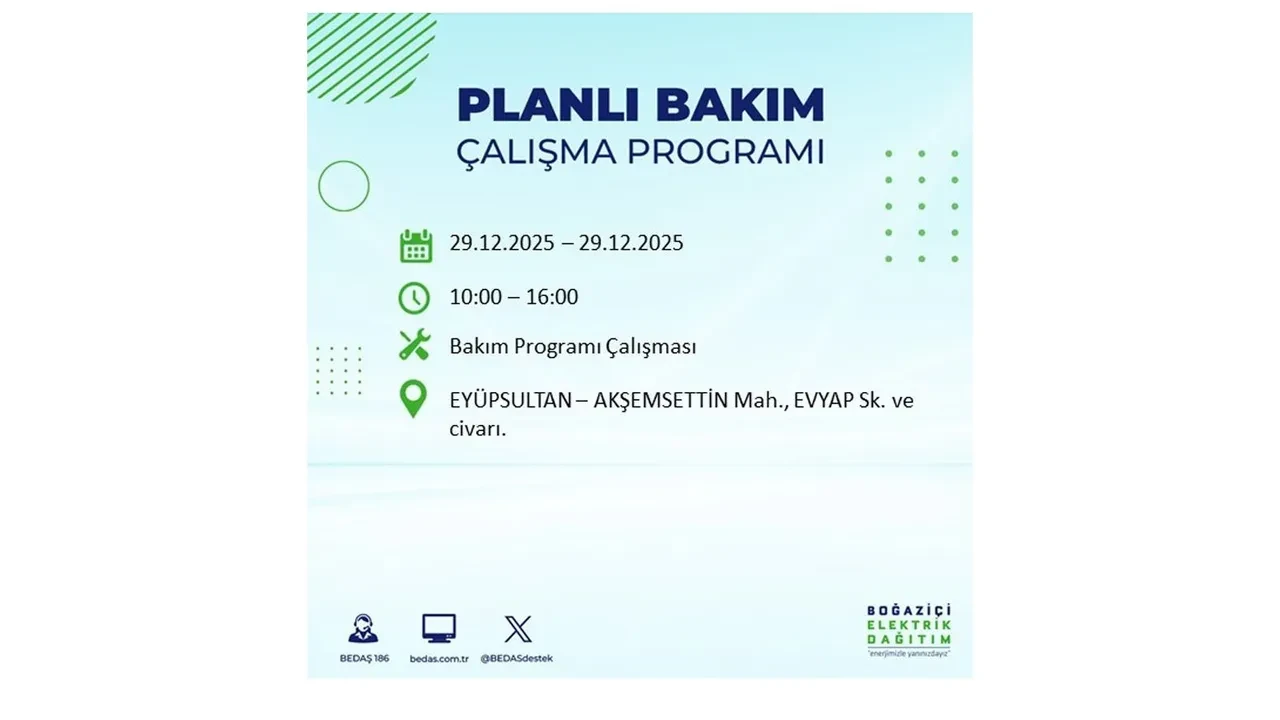 29 Aralık İstanbul elektrik kesintileri listesi! Pazartesi günü 21 ilçede planlı kesinti uygulanacak: İstanbul’da elektrikler saat kaçta gelecek?