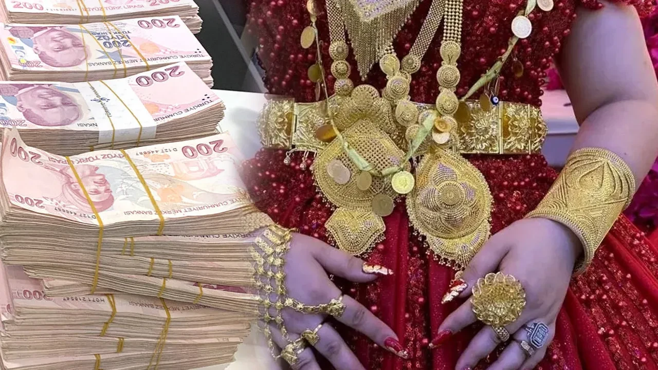 Gelin ve damada servet takıldı! Türkiye rekoru diye paylaştılar: Altınların değerini duyan şoke oldu