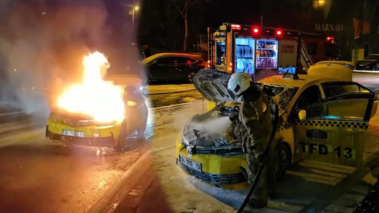 Şoför ve 3 yolcu son anda canını kurtardı! Beyoğlu'nda korku dolu anlar kamerada
