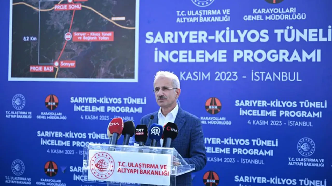 Bakan Uraloğlu: Sarıyer-Kilyos Tüneli'nin 2026'da açılması hedefleniyor