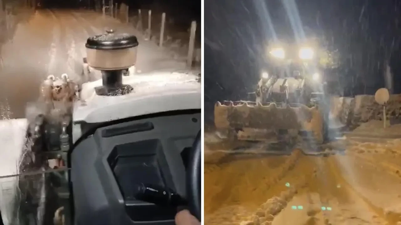 Adıyaman'da 50 işçi karda mahsur kaldı