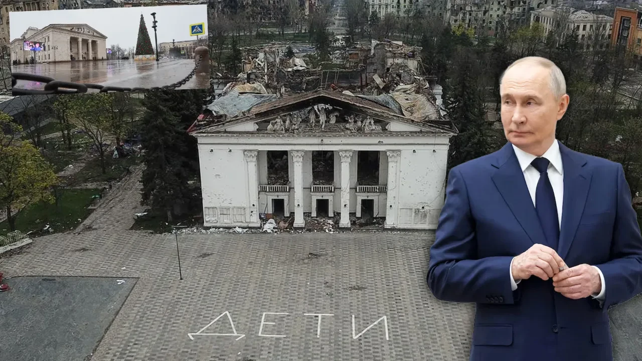Mariupol Drama Tiyatrosu yeniden açıldı: Putin kemikler üzerinde dans ediyor!