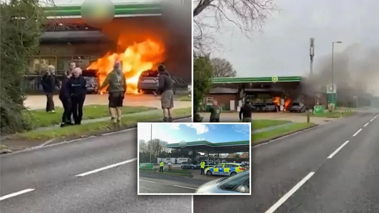 Benzin istasyonuna baltalı saldırı! Alevler bir anda her yere yayıldı