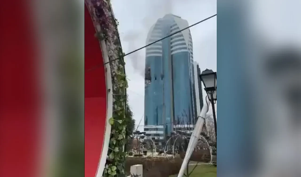 Rusya-Ukrayna savaşından Çeçenistan'da nasibini aldı! Gökdelene İHA'lı saldırı